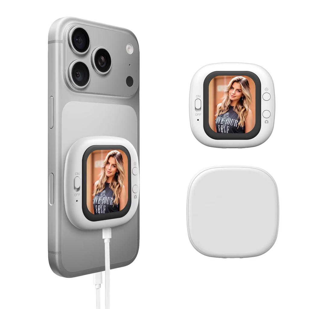 Magnetisk selfieskjerm for mobil – film med bakkameraet