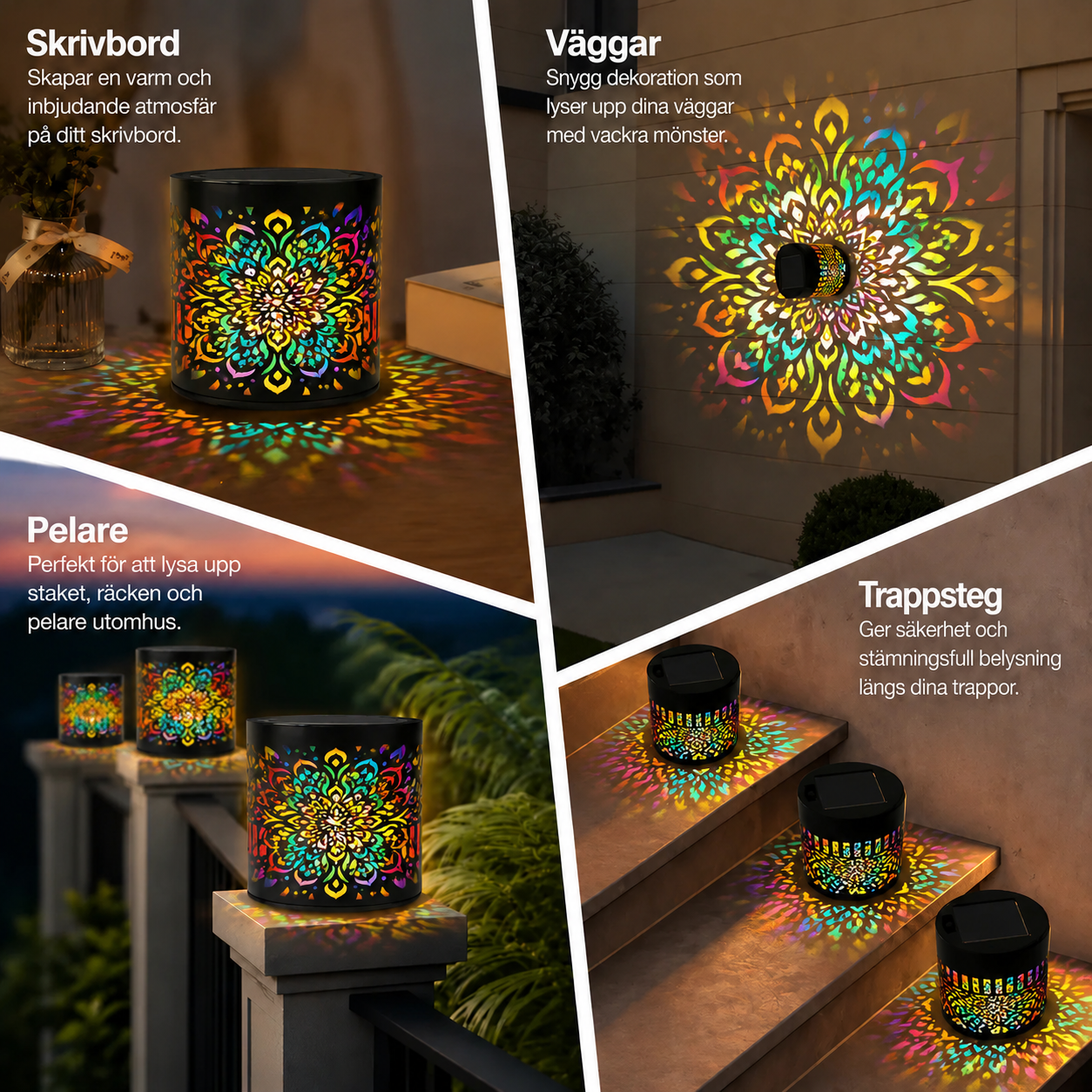 Solcellelampe Mandala
