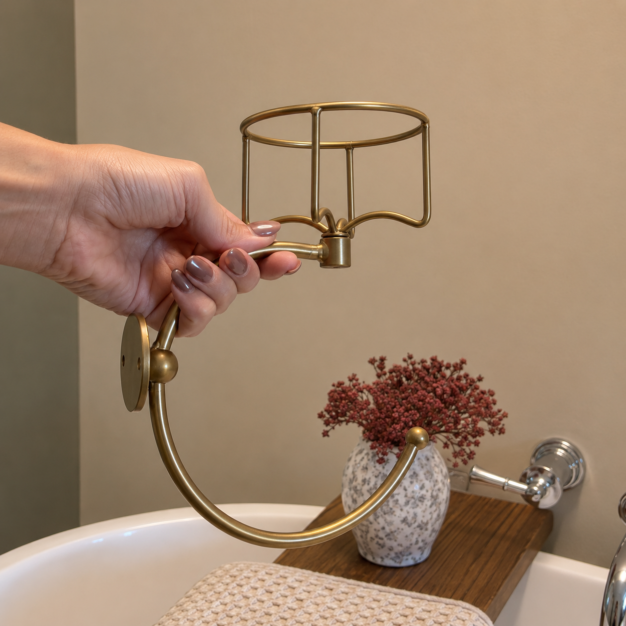 Håndkleholder med lysholder
