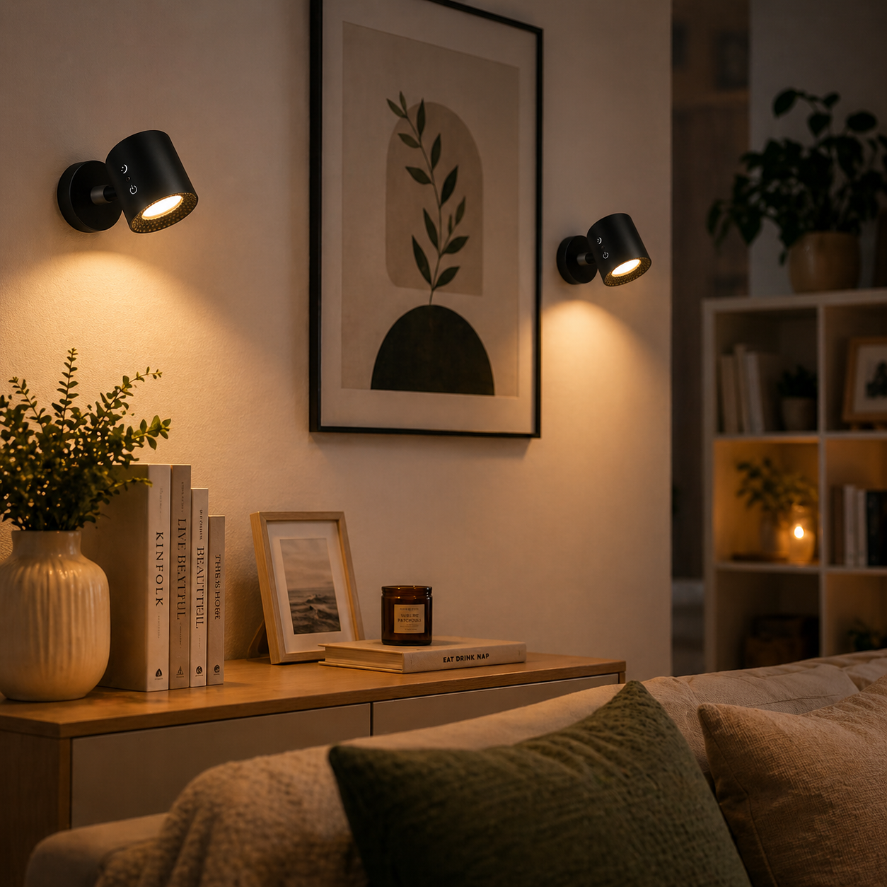 Dubbelljus | Roterbar LED-vegglampe (2-pakning)