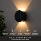 Solkrets | Solcelledrevet vegglampe med 360° rotasjon (2-pakning)
