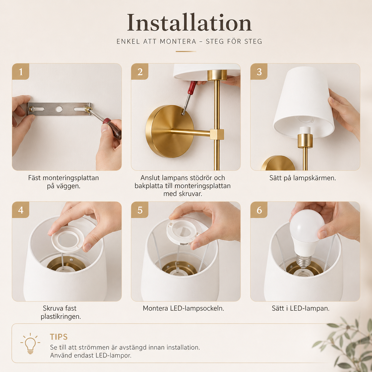 Goldén | Dimbar vegglampe i slankt design