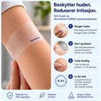 Transparent hudplaster for tørr og eksemutsatt hud