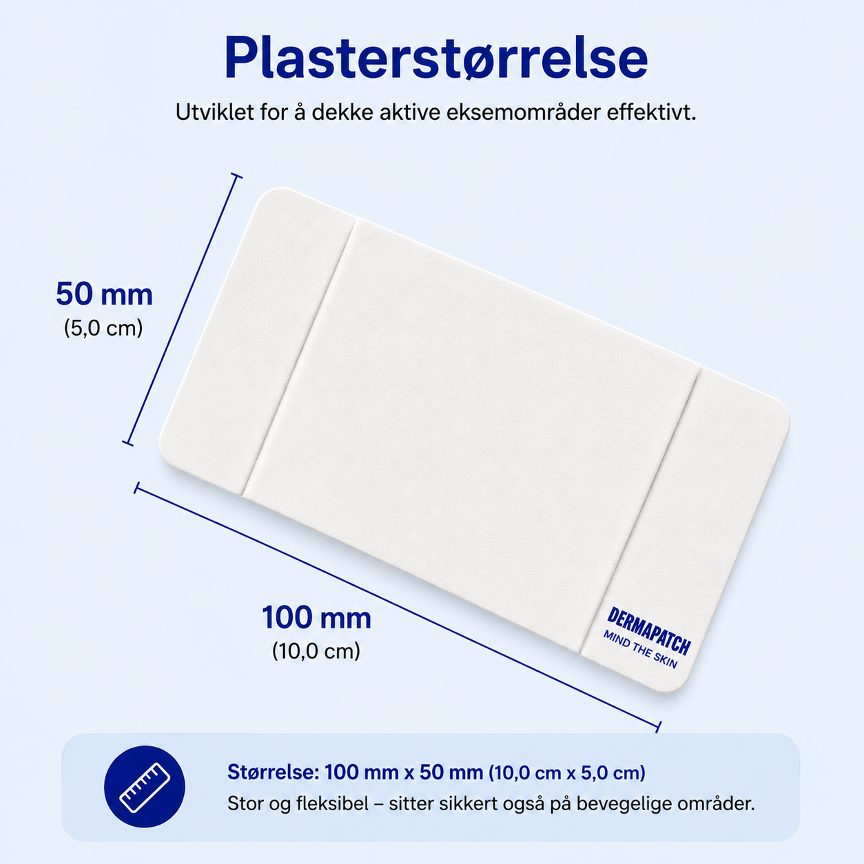 Transparent hudplaster for tørr og eksemutsatt hud