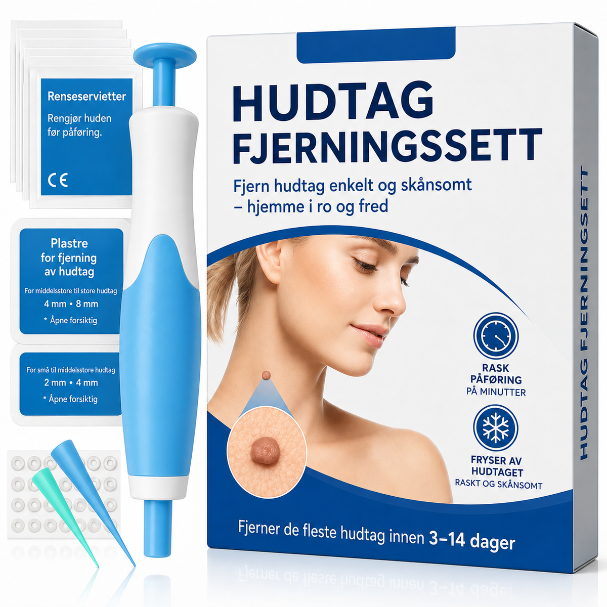 Hudflikfjerner for hjemmebruk – komplett sett for målrettet påføring