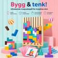 Logikkpuslespill med byggeklosser for barn