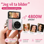Mini nøkkelringkamera med 1080p-video og flip-skjerm