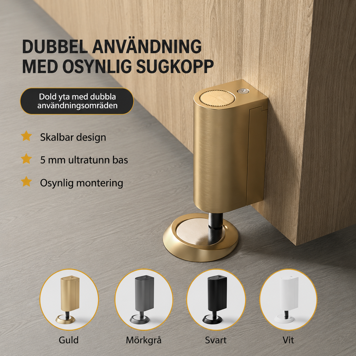 Magnetisk dørstopper – holder døren åpen