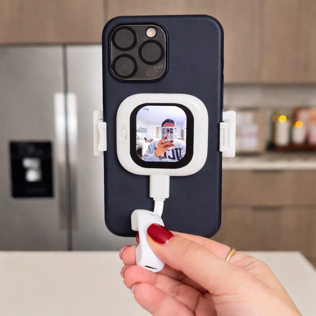 Magnetisk selfieskjerm for mobil – film med bakkameraet