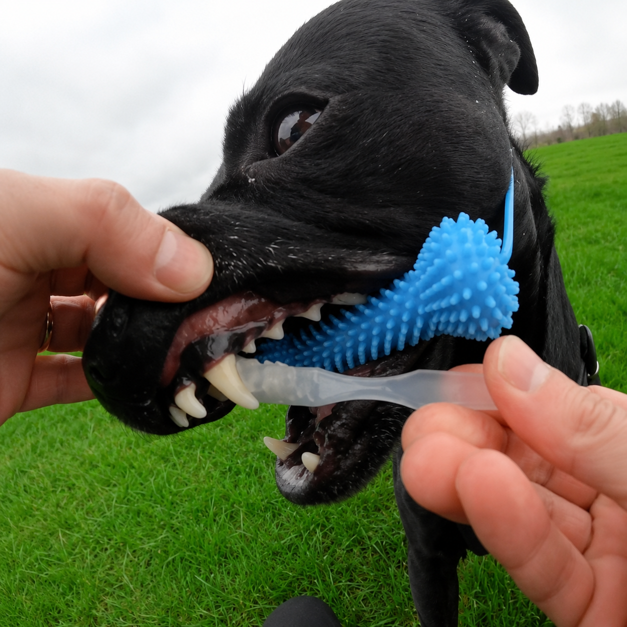 Tanntyggeleke for hund