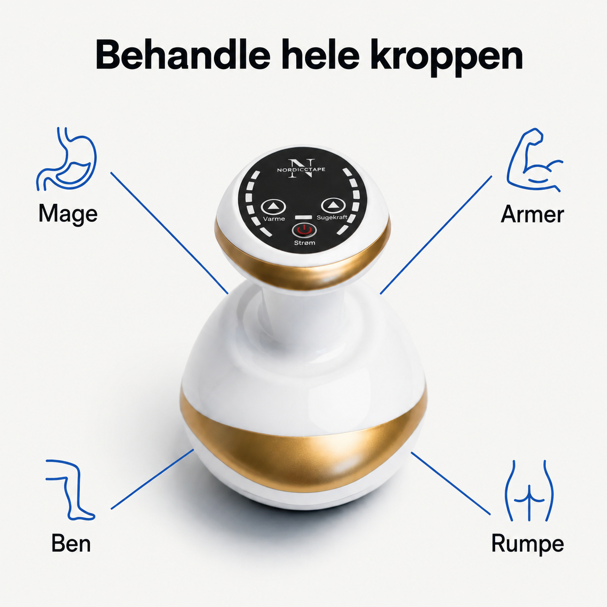Elektrisk vakuummassasje med varme – massasjekopp for hjemmebruk