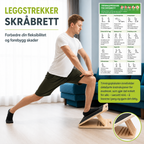 Justerbart skråbrett i tre for tøying av legger og ben