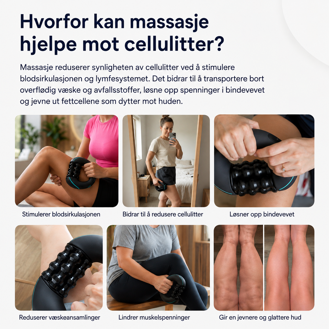 Elektrisk massasjerulle med vibrasjon for kropp og muskler