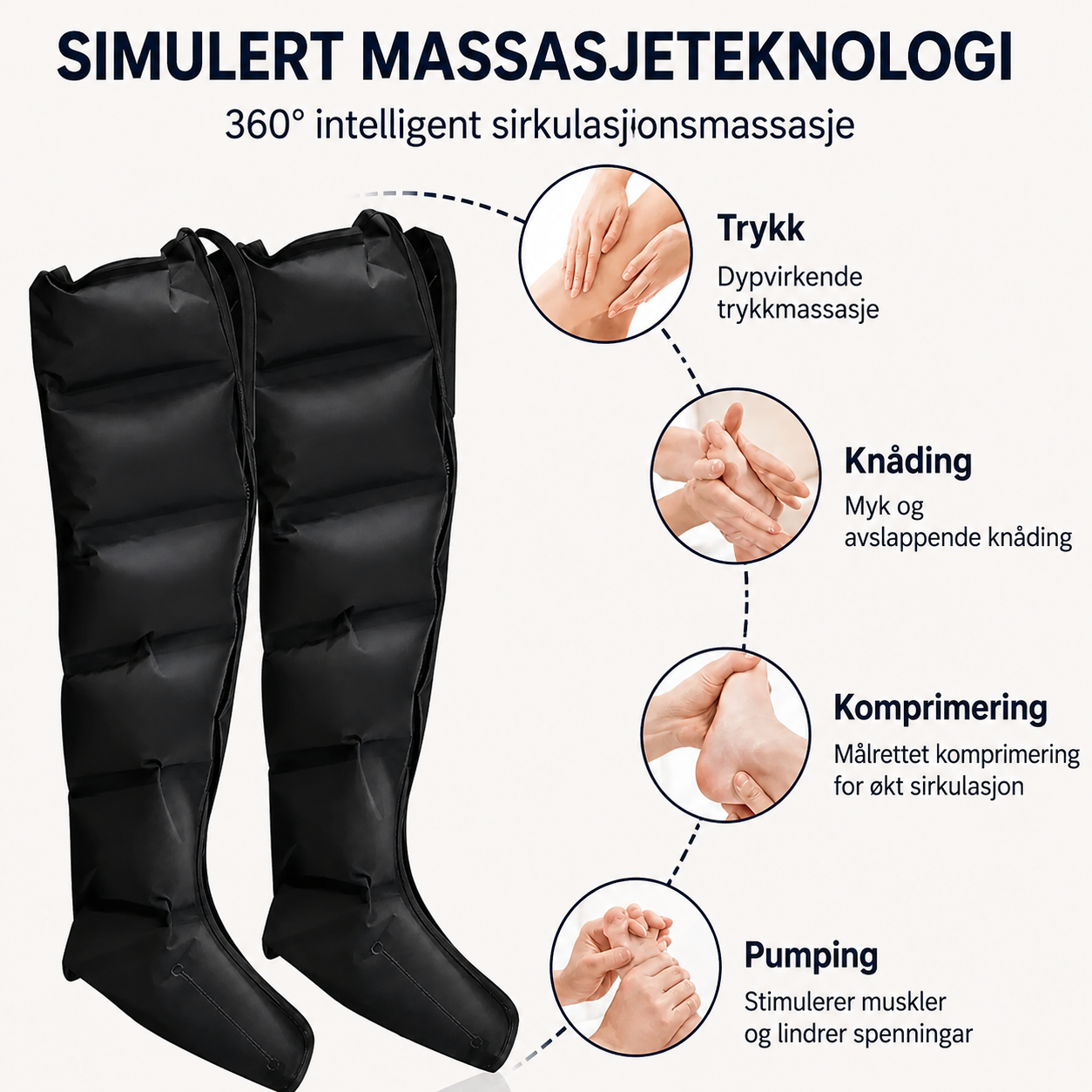 Luftkompresjonsmassasje for ben – massasje av legger og lår