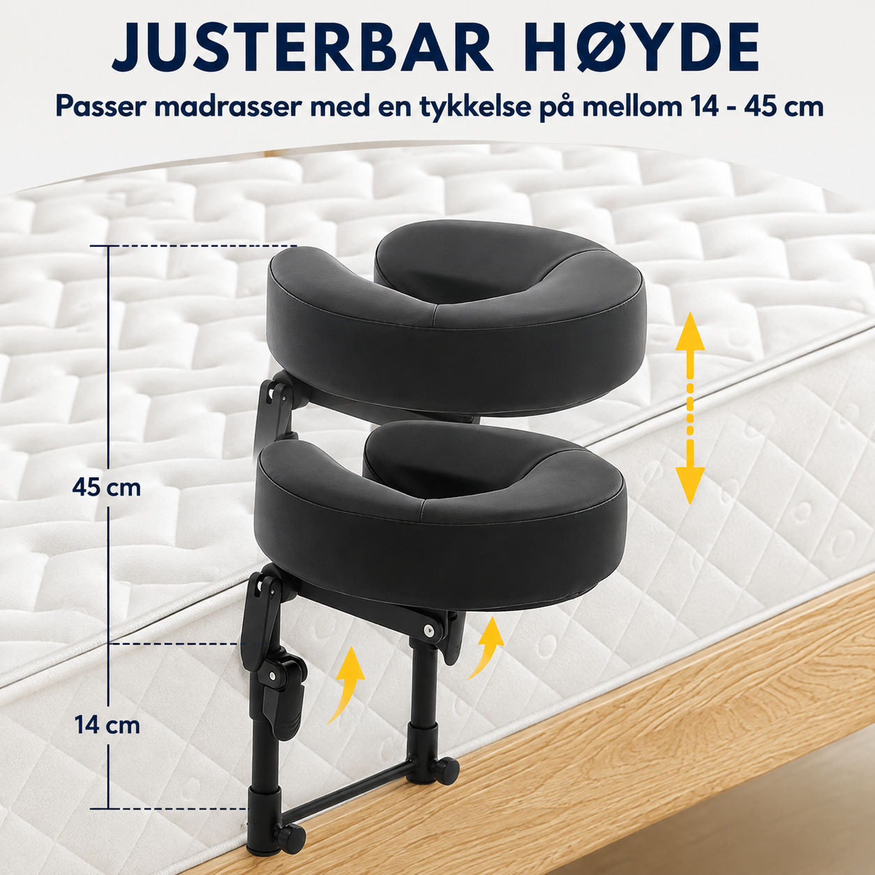 Massasjehodestøtte med memory foam for seng og hjemmebruk