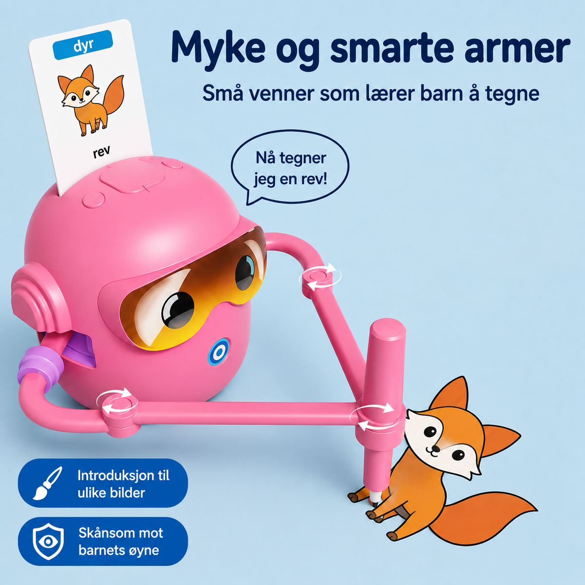 Interaktiv tegnerobot for barn – lær å tegne steg for steg