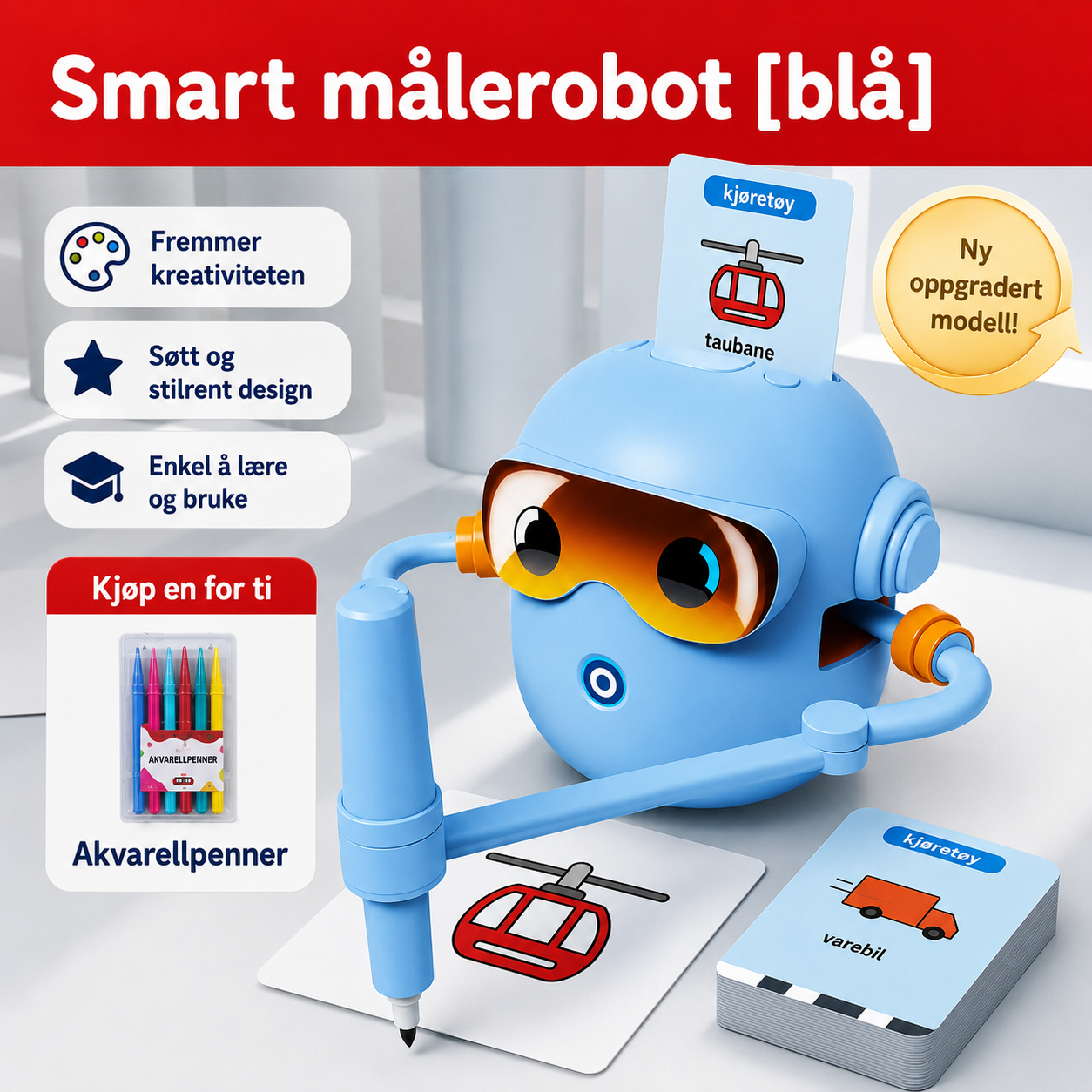 Interaktiv tegnerobot for barn – lær å tegne steg for steg