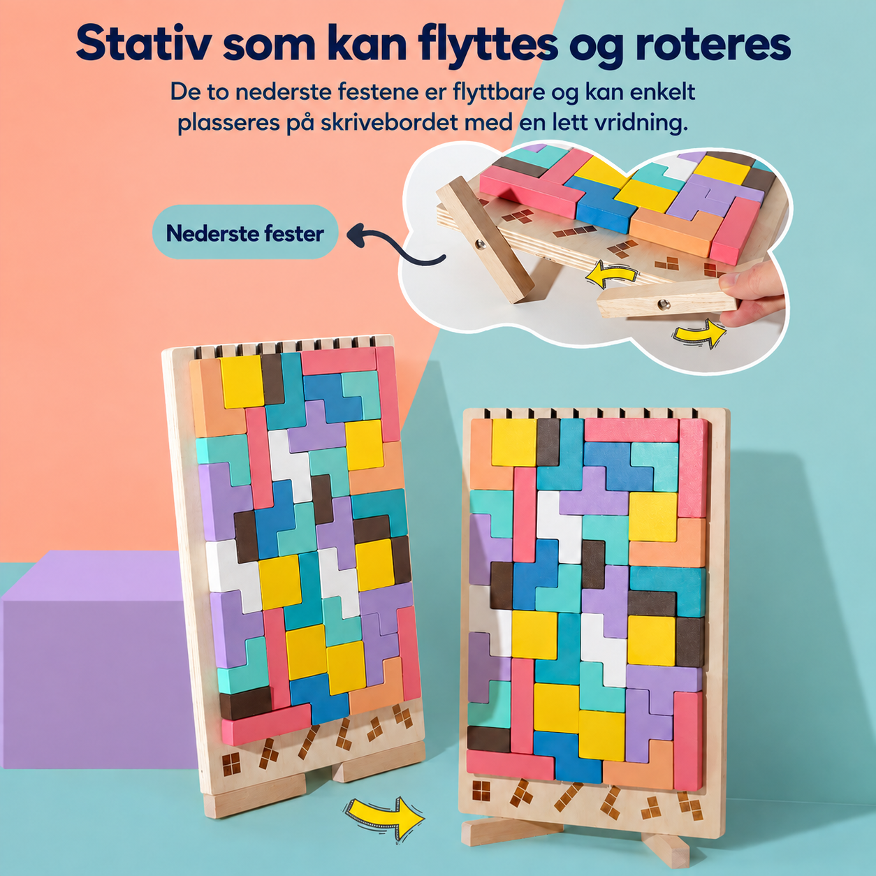 Logikkpuslespill med byggeklosser for barn