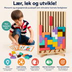 Logikkpuslespill med byggeklosser for barn