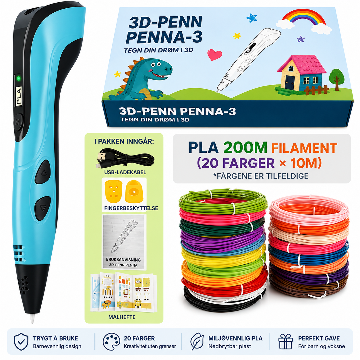 3D-penn for barn – lag figurer og kreativ 3D-kunst