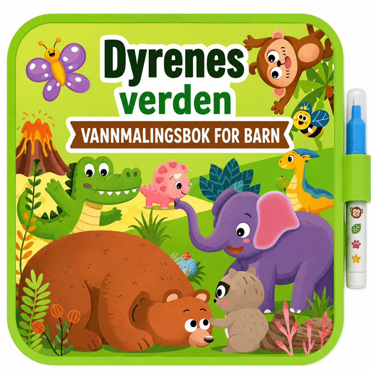 Gjenbrukbar vannmalebok for barn med vannpenn