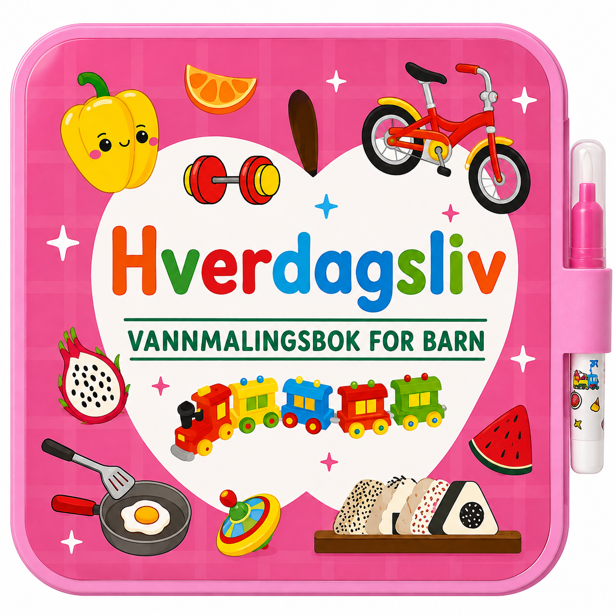 Gjenbrukbar vannmalebok for barn med vannpenn