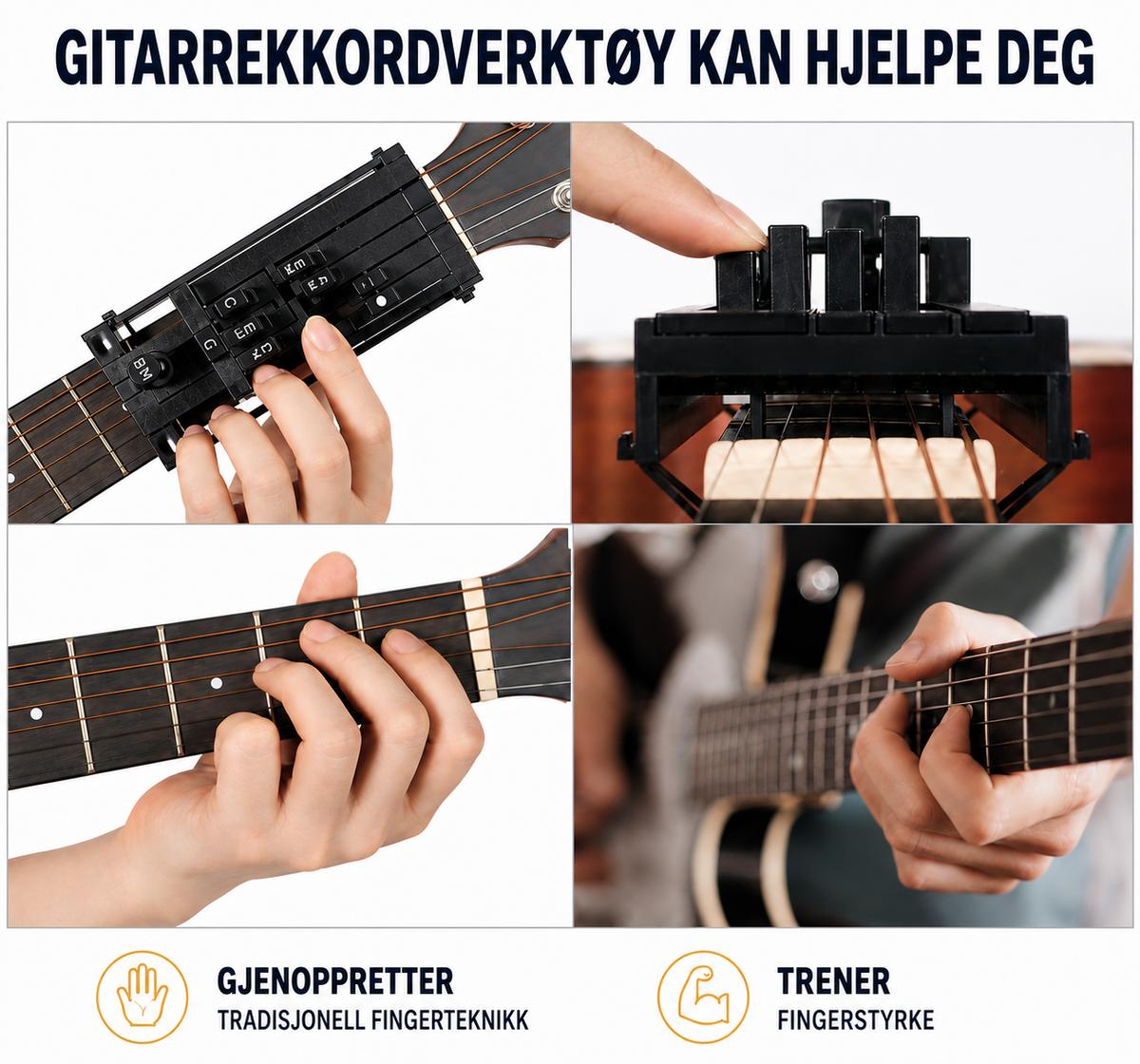 Gitartrener for nybegynnere – hjelp til akkorder og fingerplassering