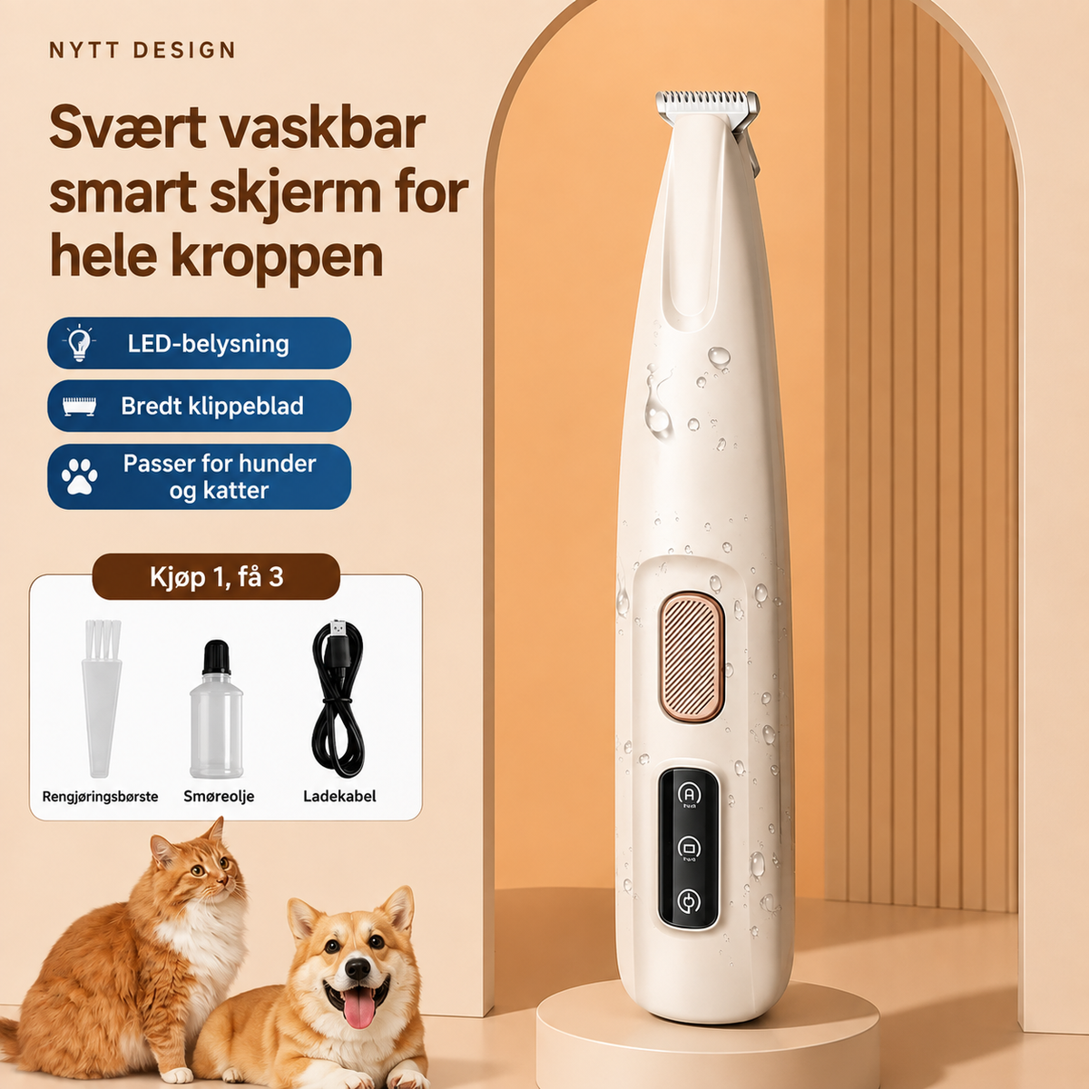 Pelstrimmer med LED-lys