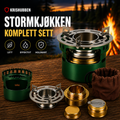 Kompakt stormkjøkken med spritbrenner for camping og friluftsliv