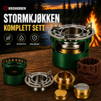 Kompakt stormkjøkken med spritbrenner for camping og friluftsliv