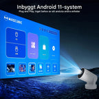 Portabel smartprojektor med WiFi, Bluetooth og Android