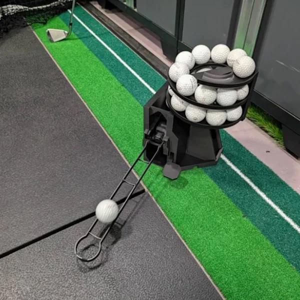 Automatisk golfballmater for puttingtrening