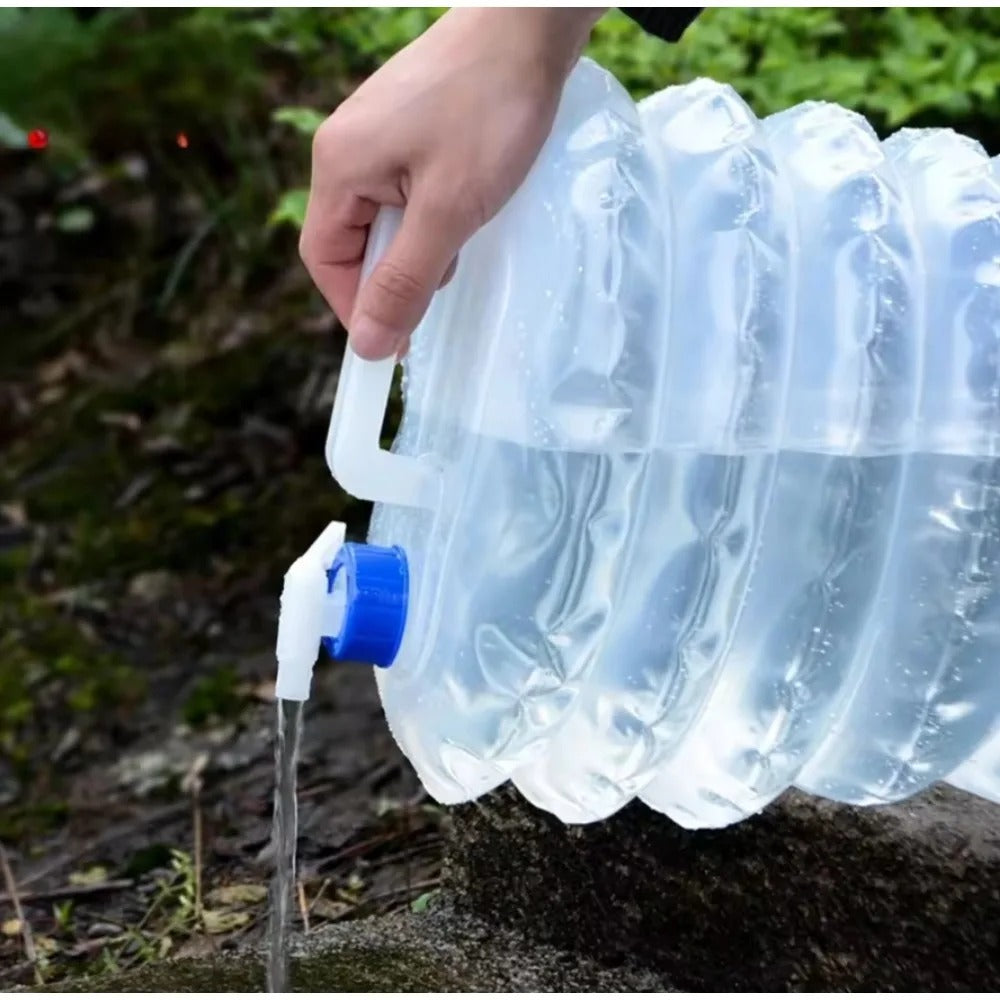 Sammenleggbar vannbeholder med tappekran – 5 liter