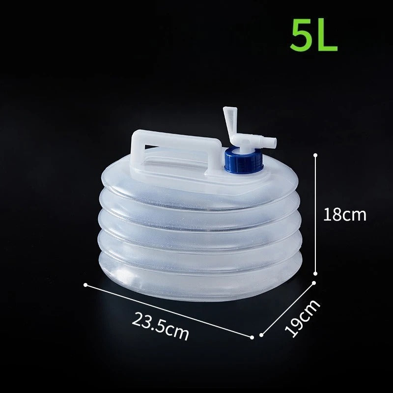 Sammenleggbar vannbeholder med tappekran – 5 liter